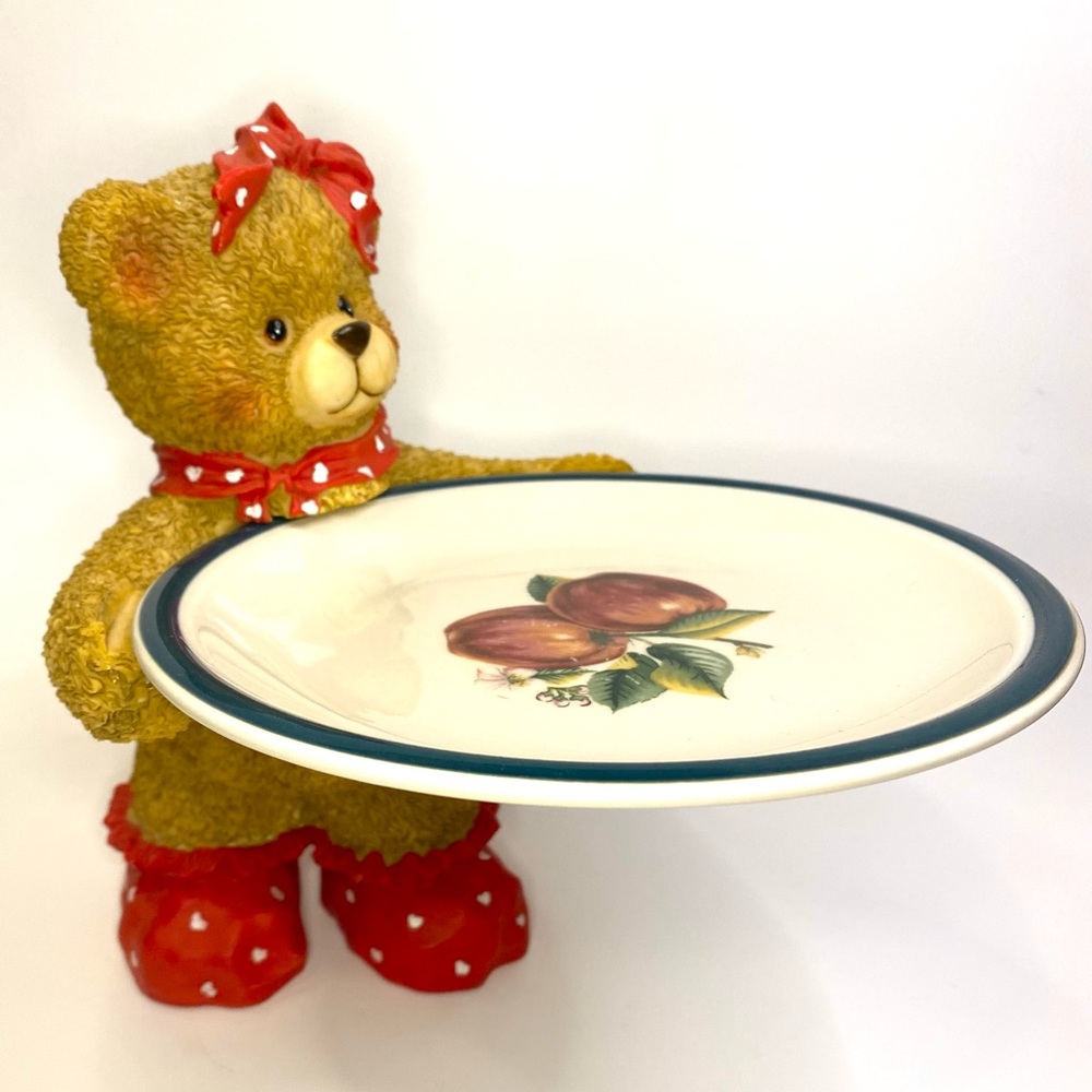 Teddy Bear Plate Holder Display Figure